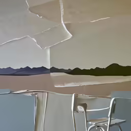 a chair sits on the floor in front of a wall that is damaged