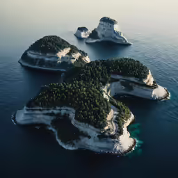 three island with several smaller ones