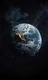 a rendering of the earth with water splashing on it