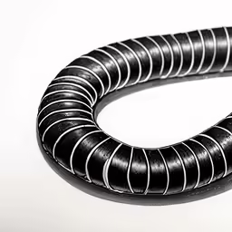 a black circular object sitting on top of a white table
