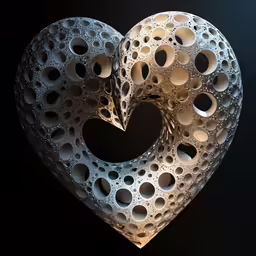 a heart that has some holes in it