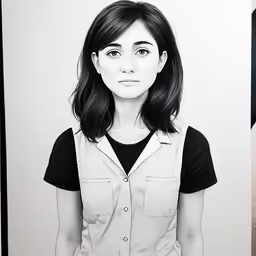 the girl is in a white shirt and black shirt