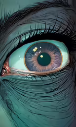 the side of an eye that is being reflected in another eye