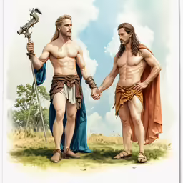 a drawing shows two people walking hand in hand