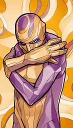 an animated image of a man holding a bat