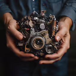 person holding out a variety of machines in their hands