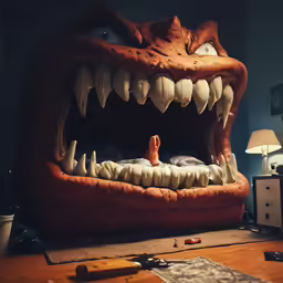 a bed made out of an monster is shown
