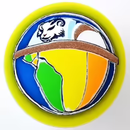 a paper plate depicting an animal logo