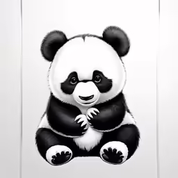 a panda bear sitting on top of a table