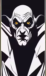 a drawing of an evil god holding onto two swords,a drawing of an animated character in black and white