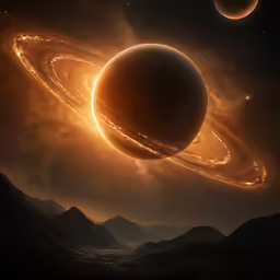 a computer generated image of a giant solar system