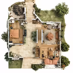 an overhead shot of the floor plan for a residential residence