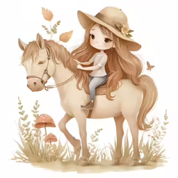 a girl riding on the back of a brown horse