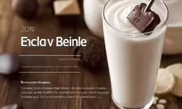 a glass of white chocolate next to a chocolate bar on a wooden table