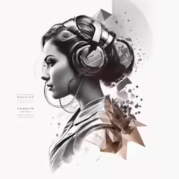 a woman wearing headphones and looking into the distance
