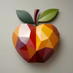 an apple made out of geometric shapes