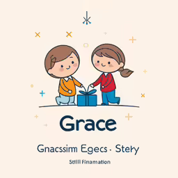 an illustration of two people giving each other a gift box