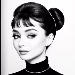 the girl wearing pearls in her hair
