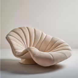 this white chair is curved, but features a long neck