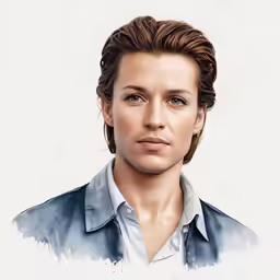 a painting of a woman in a jacket