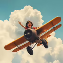 a young boy is excited about taking his plane to the next flight