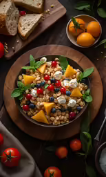 a bowl filled with mixed vegetables and fruit