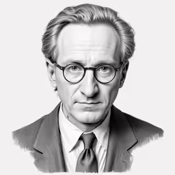 the man in glasses is posing for a black and white photo