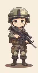 an illustration of a person with a gun