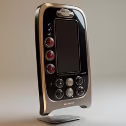 a cell phone sitting on top of a phone stand