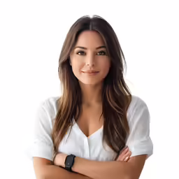 the woman is smiling while posing for a picture
