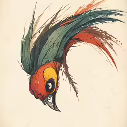 a very nice looking painting of a colorful parrot