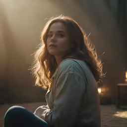 an image of a woman sitting on the ground