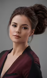 a young woman with long hair and wearing black dress