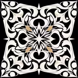 a black and white swirl pattern on a black background,an intricate white design on a black background