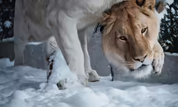 there is a close up picture of two big cats