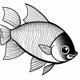 a drawing of a fish with an open mouth