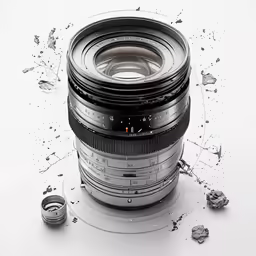a close up of an opened camera lens