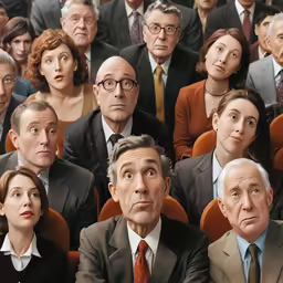 many people sit in chairs and are looking at the sky