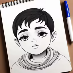 this is an image of a drawing of a boy