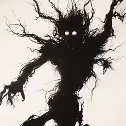an evil looking man with branches all over his body