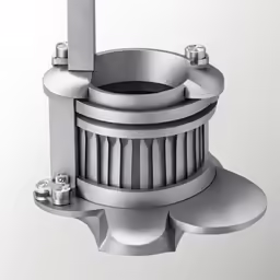 a 3d printed image of a silver pedestal