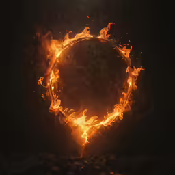 a picture of the letter o in fire