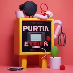 there is an electronic game on top of some pink material