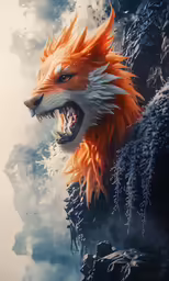 a big furry orange tiger in the water