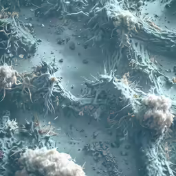 closeup image of plant roots under microscope glass