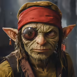 a man with big eyes and an orange bandanna