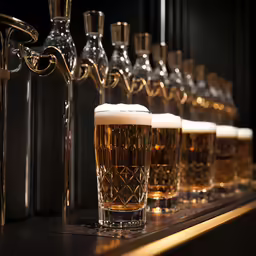 a row of glasses are shown in the photo