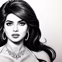 an image of a lady with a big breast wearing an elaborate necklace