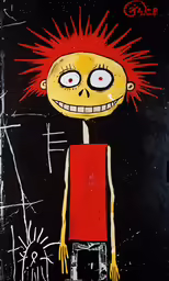 the painting is of an evil, punking cartoon character