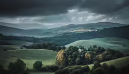 a beautiful photograph of a beautiful countryside with some trees